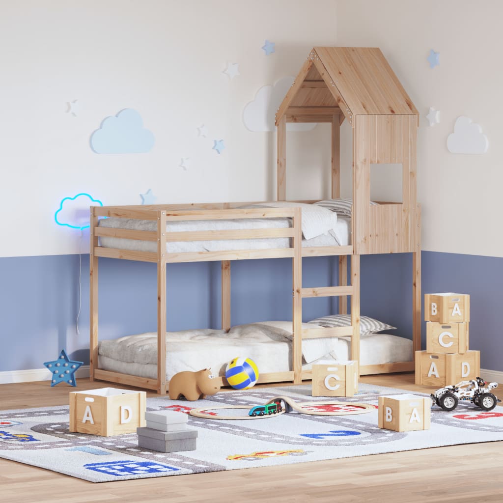 Toit pour lit enfant 55x99x139,5 cm en bois de pin massif