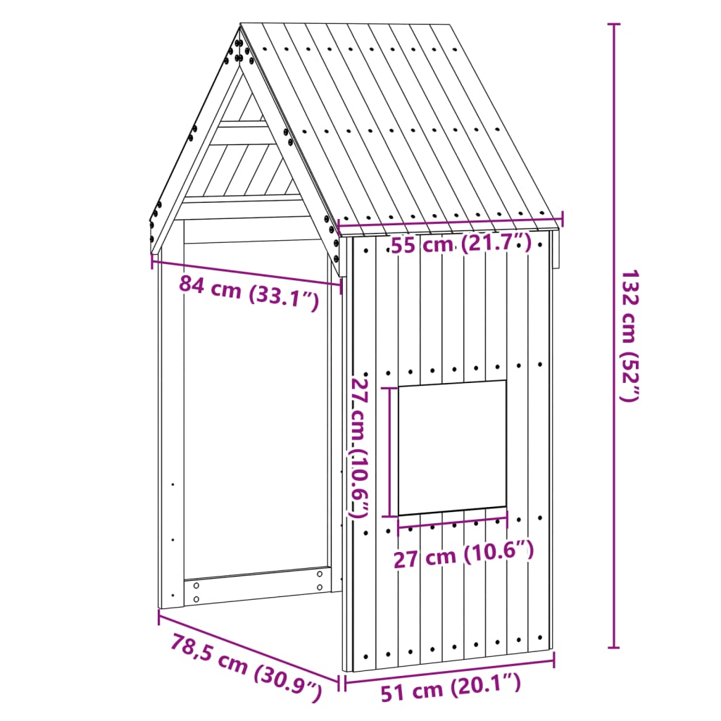 Toit pour lit enfant 55x84x132 cm en bois de pin massif