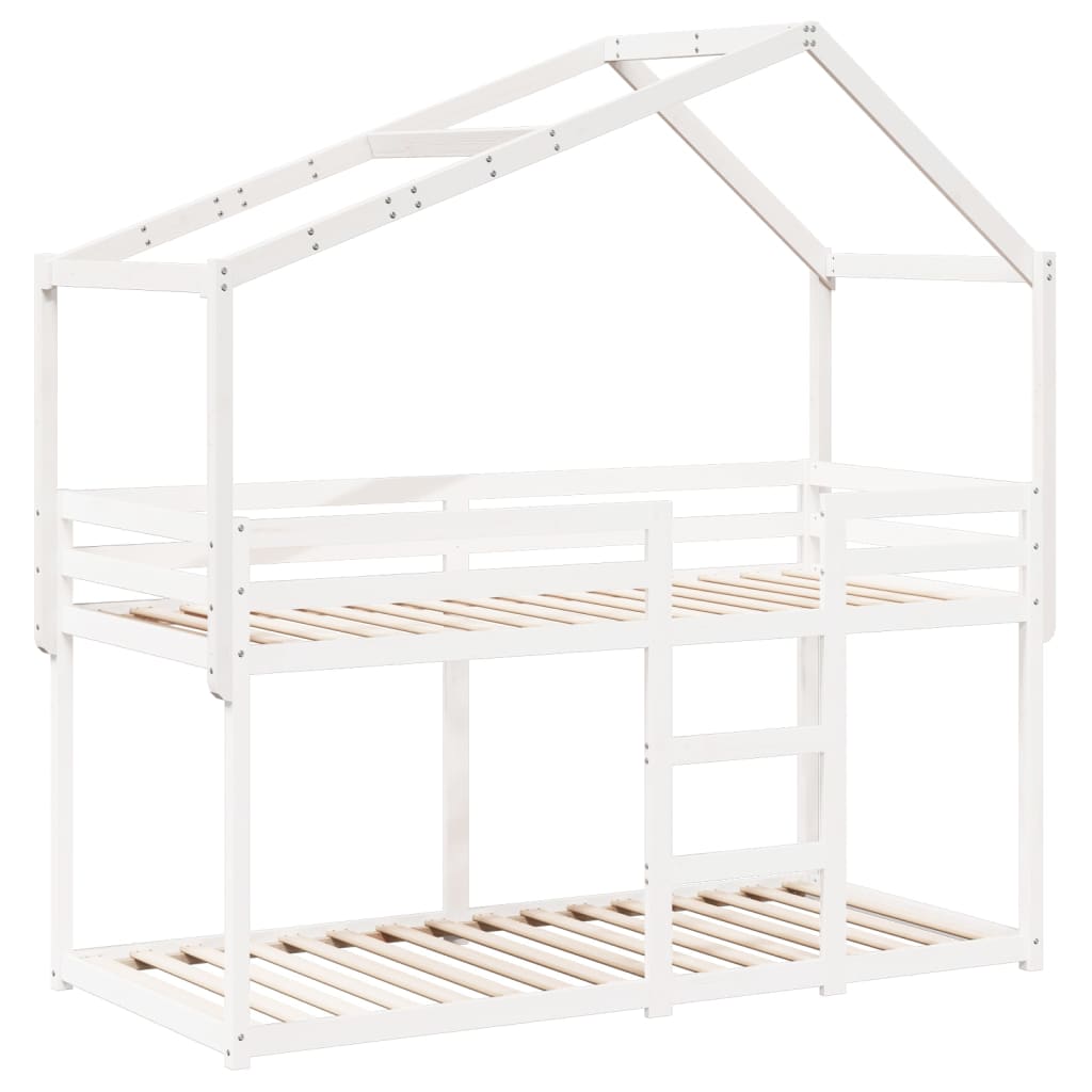 Toit pour lit enfant blanc 203x95,5x142 cm bois de pin massif