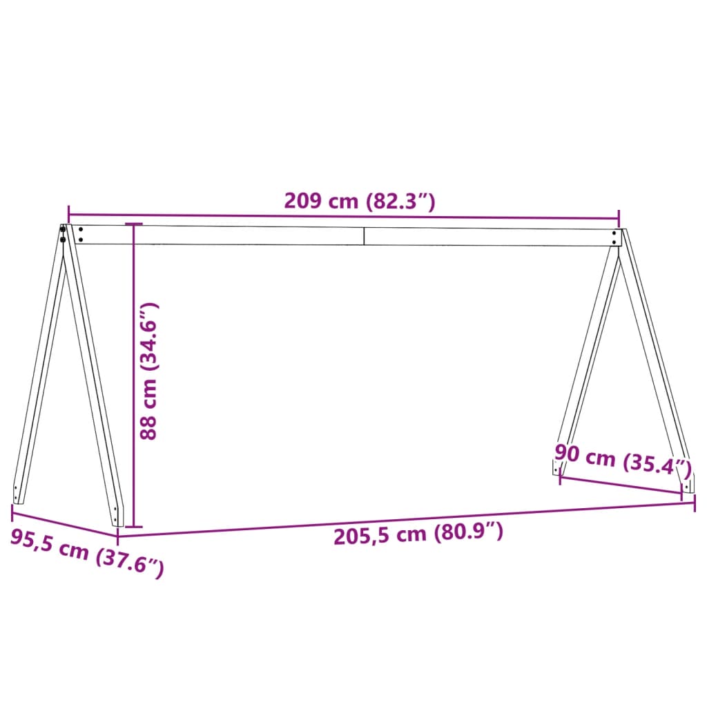 Toit pour lit enfant cire marron 209x95,5x88 cm bois de pin massif