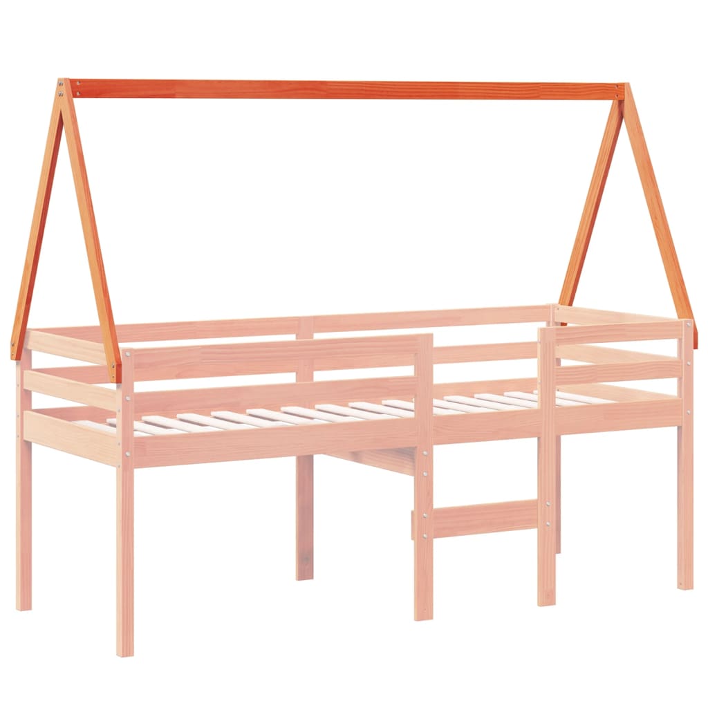 Toit pour lit enfant cire marron 209x85,5x88 cm bois de pin massif