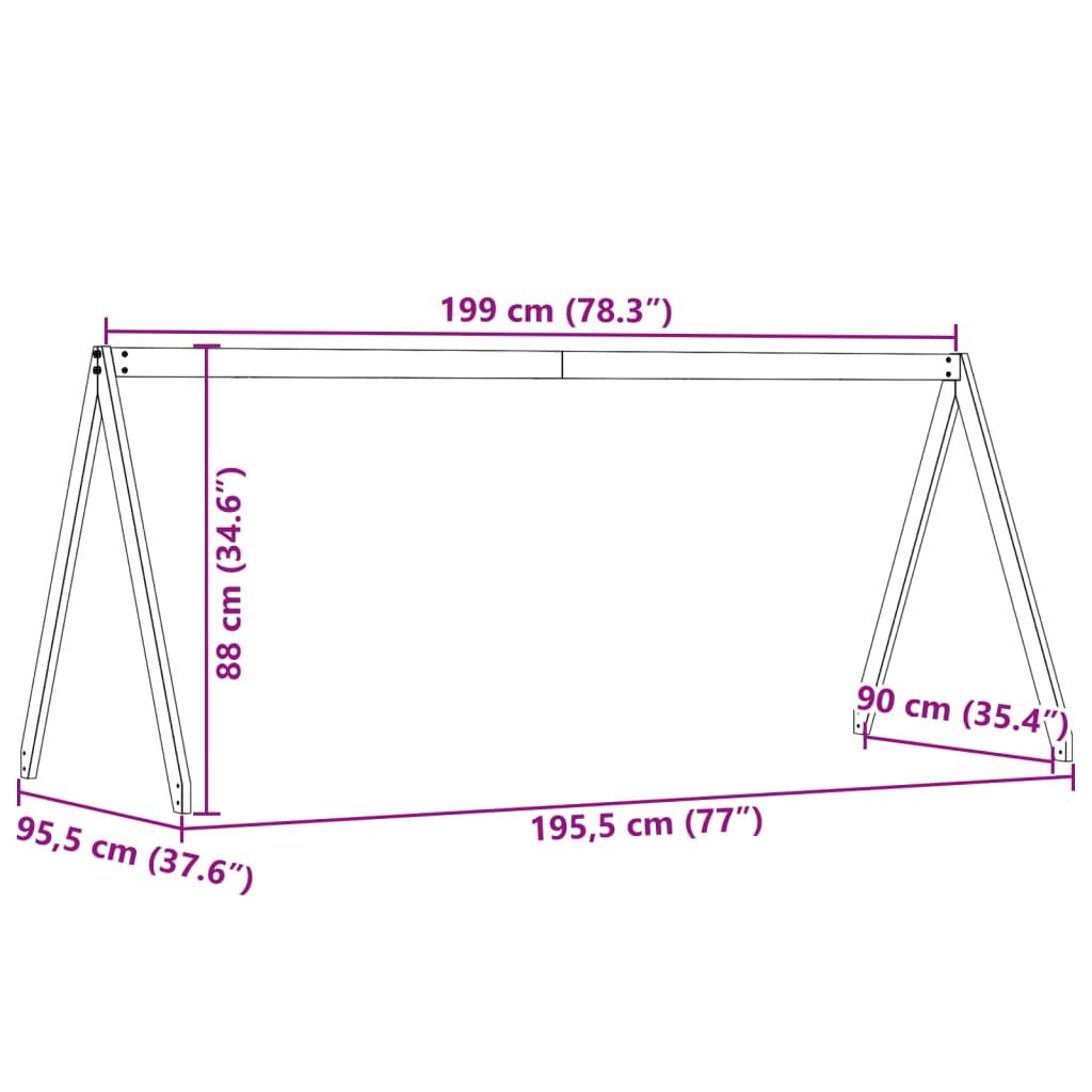 Toit pour lit enfant cire marron 199x95,5x88 cm bois de pin massif