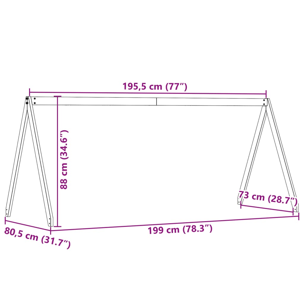 Toit pour lit enfant cire marron 199x80,5x88 cm bois de pin massif