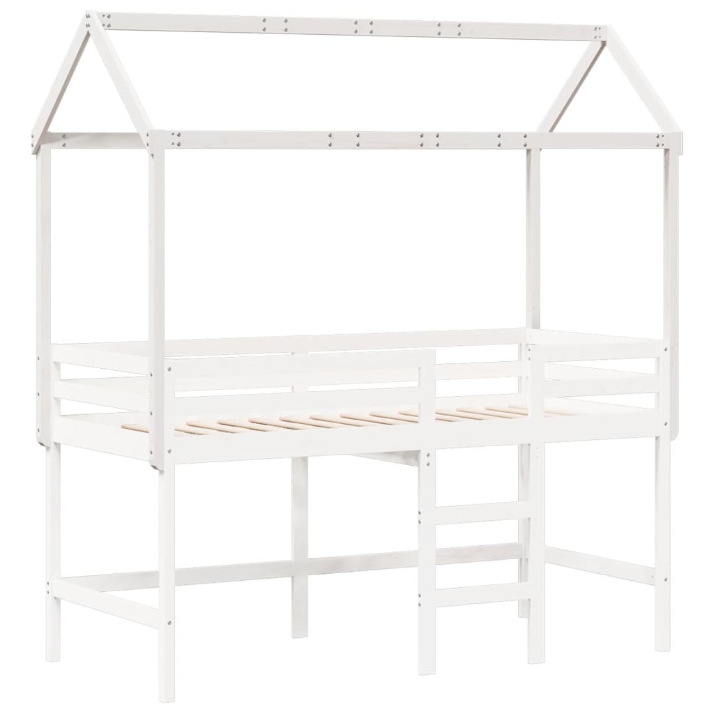 Toit pour lit enfant blanc 217x95,5x159 cm bois de pin massif