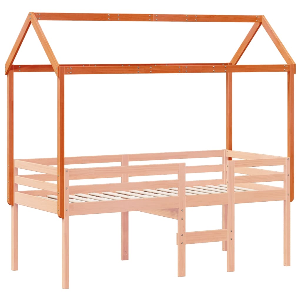 Toit pour lit enfant cire marron 217x95,5x159cm bois de pin massif