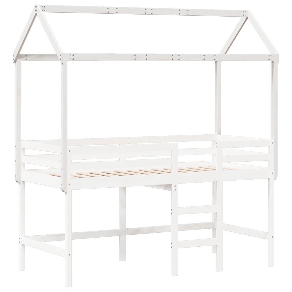 Toit pour lit enfant blanc 217x85,5x154 cm bois de pin massif