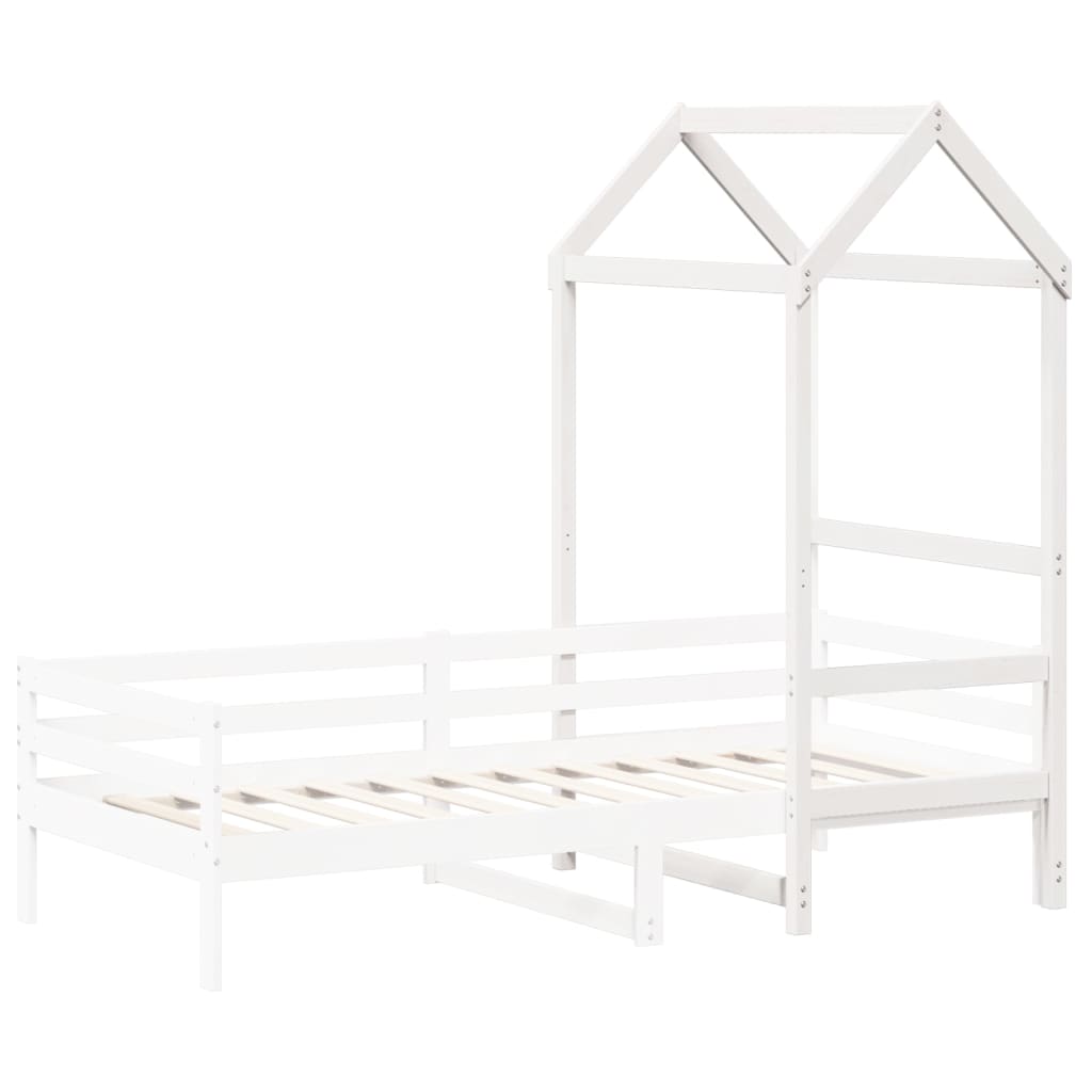 Toit pour lit enfant blanc 118x70x176,5 cm bois de pin massif