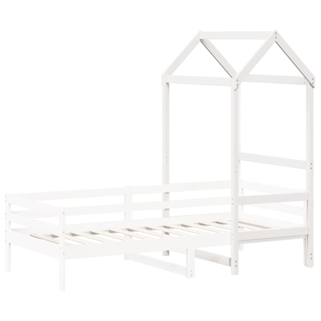 Toit pour lit enfant blanc 108x70x176,5 cm bois de pin massif