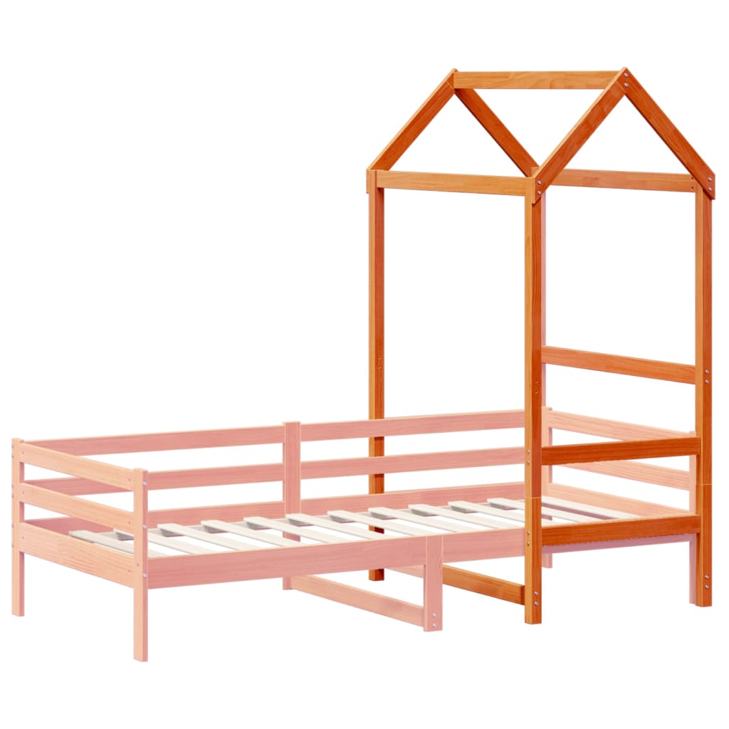 Toit pour lit enfant cire marron 108x70x176,5cm bois de pin massif