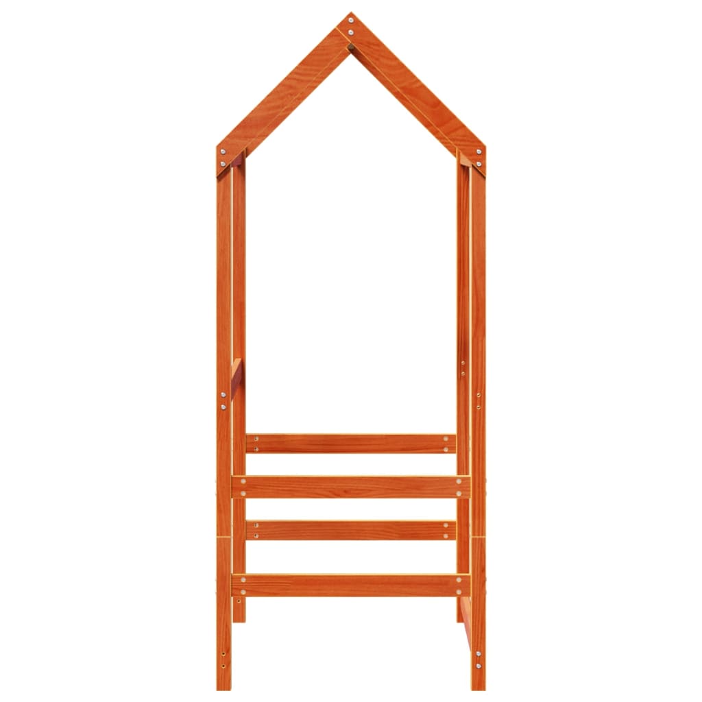 Toit pour lit enfant cire marron 98x70x176,5 cm bois de pin massif