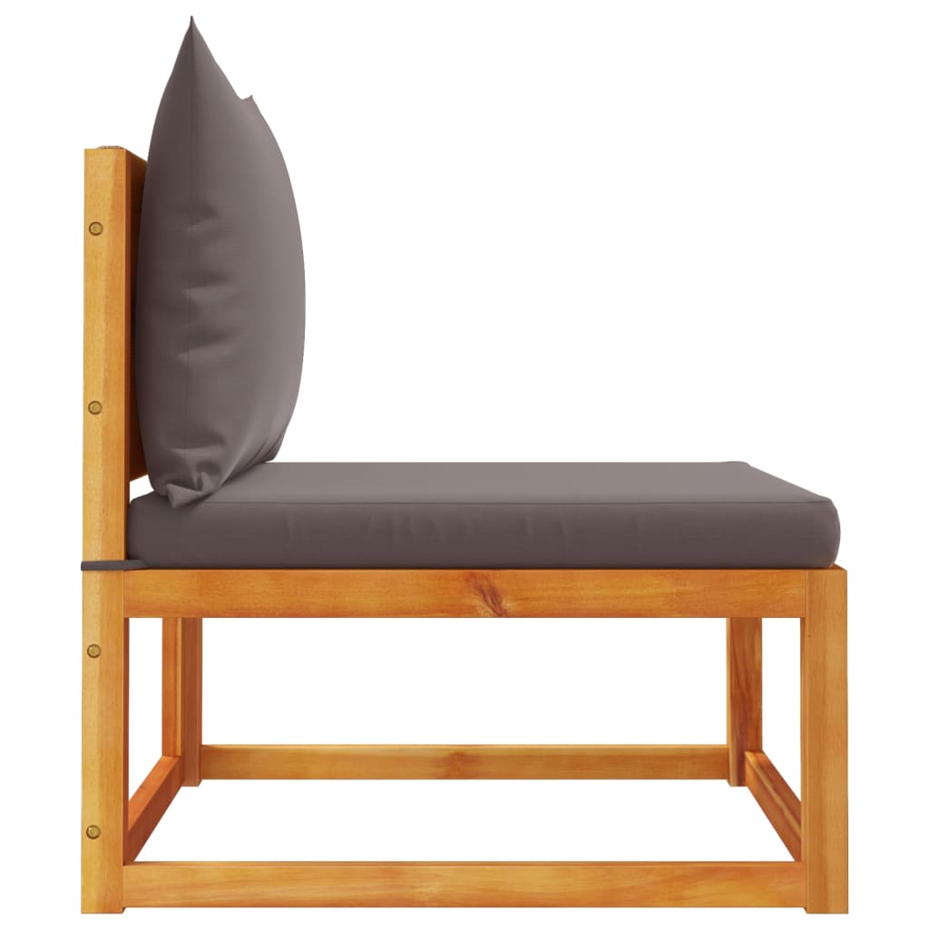 Gartensofa ohne Armlehnen mit Kissen Holz Akazie & Seil