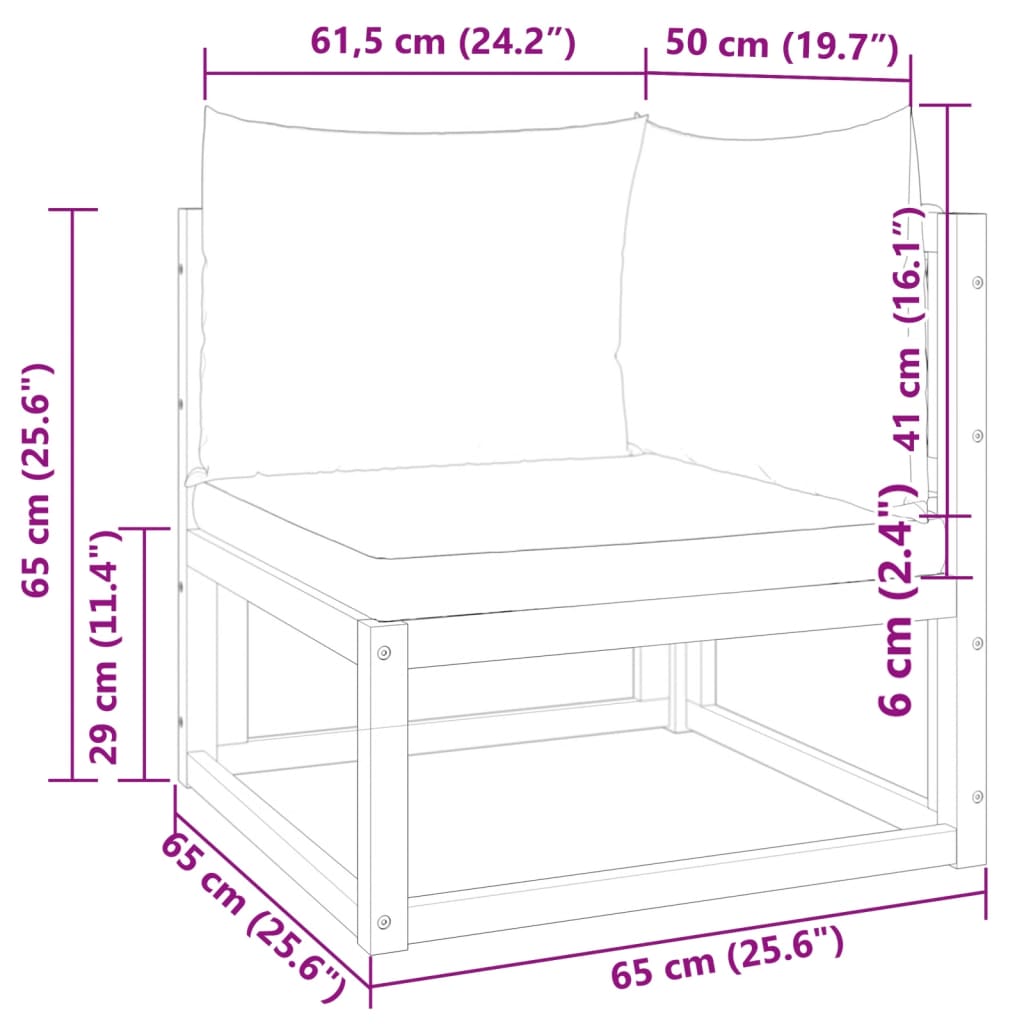Gartensofa-Ecke mit Kissen Holz Akazie & Seil