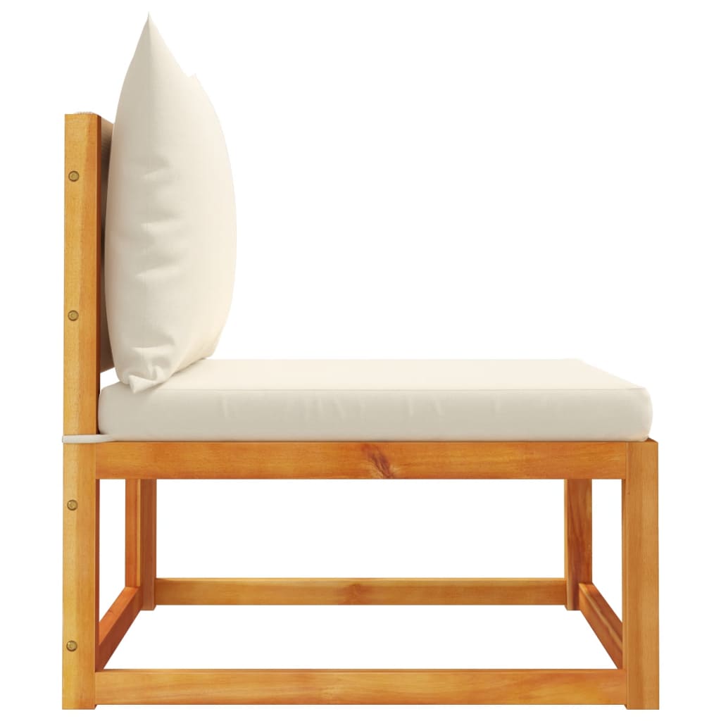Gartensofa ohne Armlehnen mit Kissen Holz Akazie & Seil