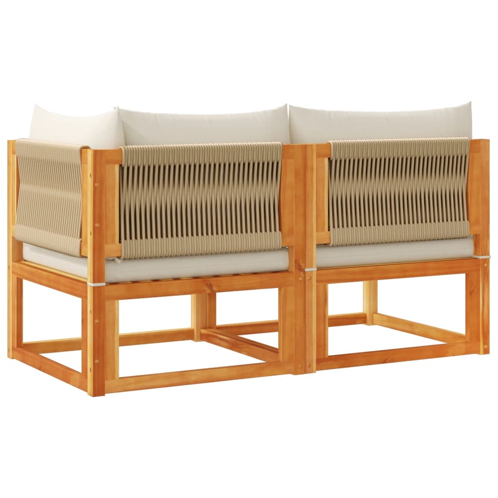 Gartensofa mit Kissen 2-Sitzer Massivholz Akazie