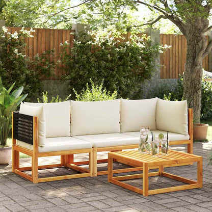 Gartensofa-Ecke mit Kissen Holz Akazie & Rattan