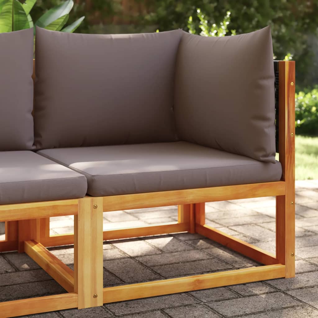 Gartensofa-Ecke mit Kissen Holz Akazie & Rattan