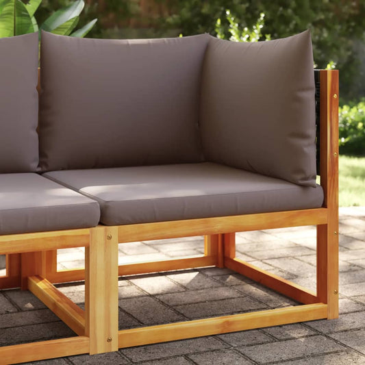 Gartensofa-Ecke mit Kissen Holz Akazie & Rattan