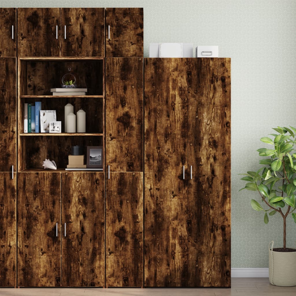 Armoire murale chêne fumé 30x42,5x40 cm matériau bois