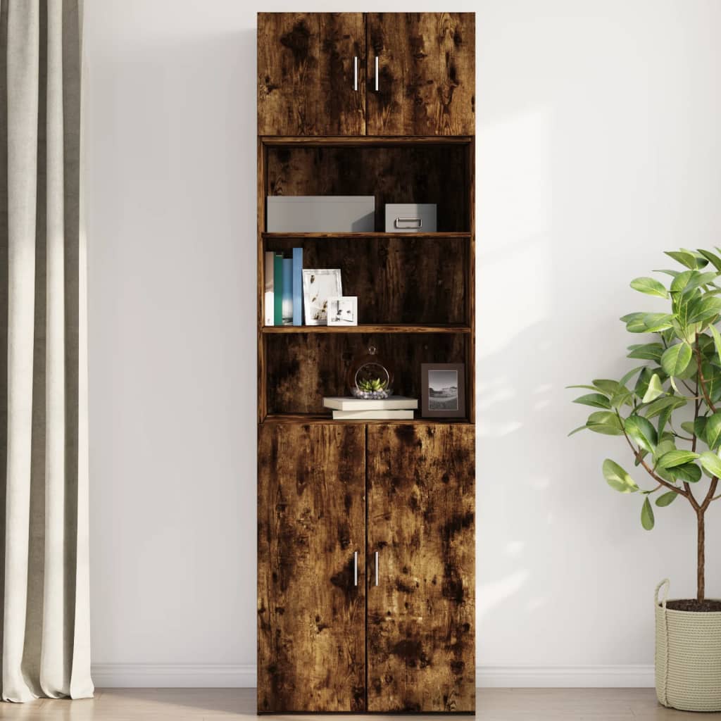 Armoire murale chêne fumé 70x42,5x40 cm matériau bois