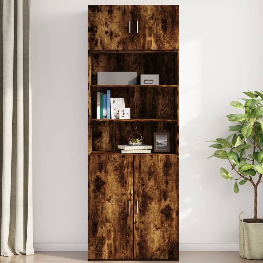 Armoire murale chêne fumé 80x42,5x40 cm matériau bois