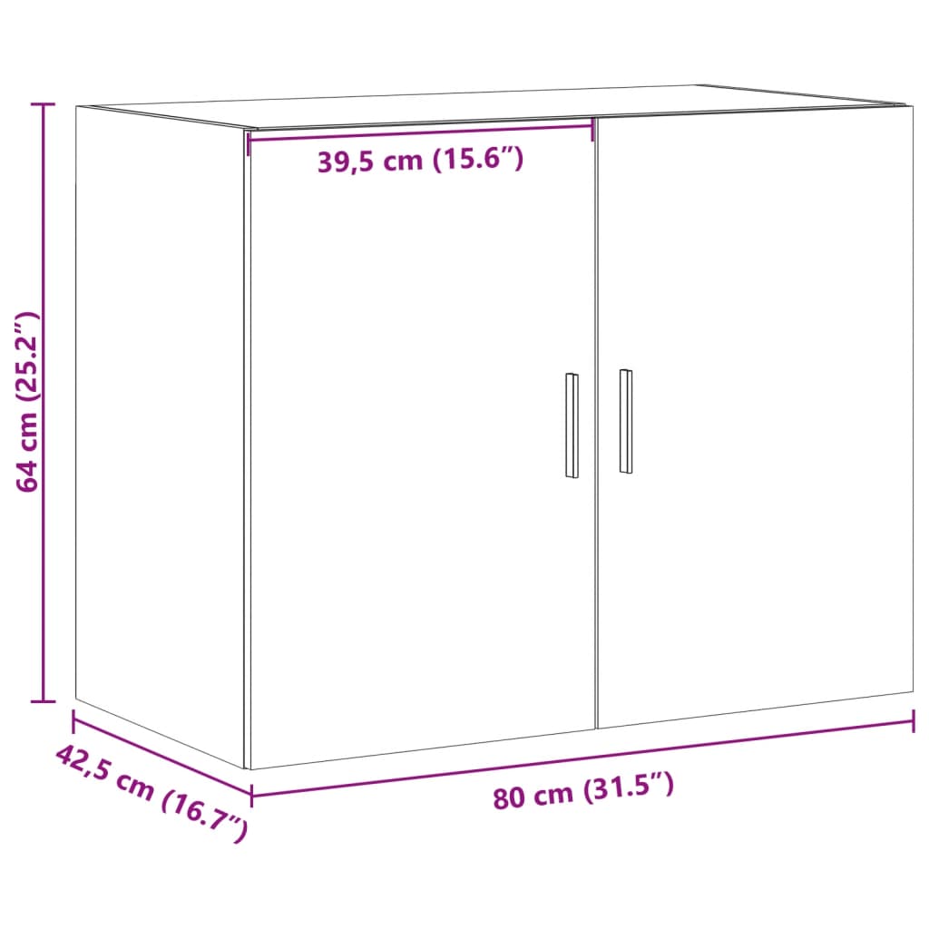 Armoire murale blanche 80x42,5x64 cm en bois