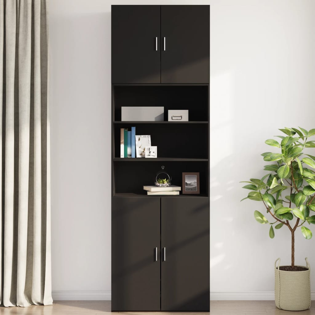 Armoire murale noire 80x42,5x64 cm en bois