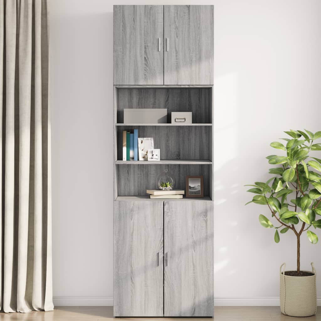 Armoire murale Sonoma grise 80x42,5x64 cm en bois