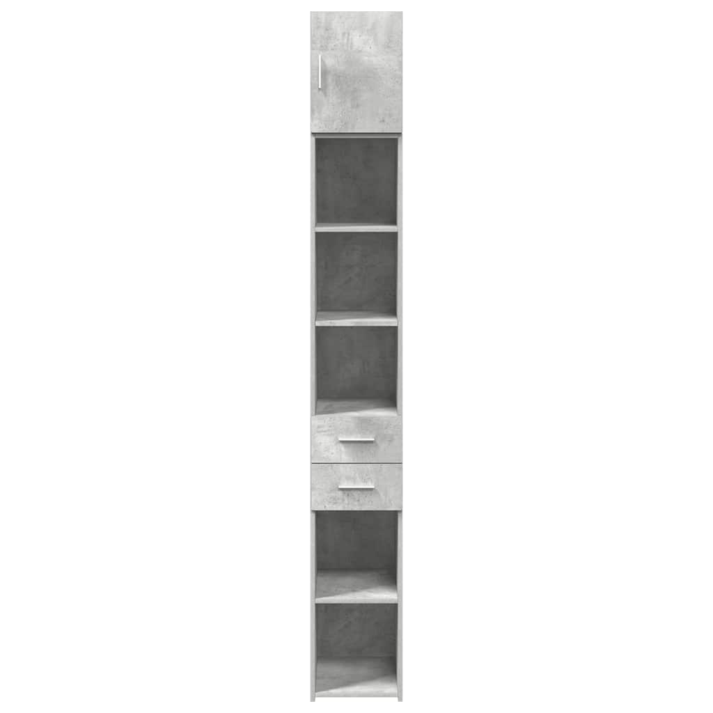 Hochschrank Schmal Betongrau 30x42,5x225 cm Holzwerkstoff