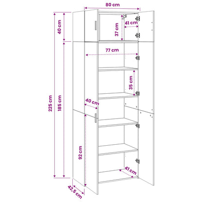 Hochschrank Weiß 80x42,5x225 cm Holzwerkstoff