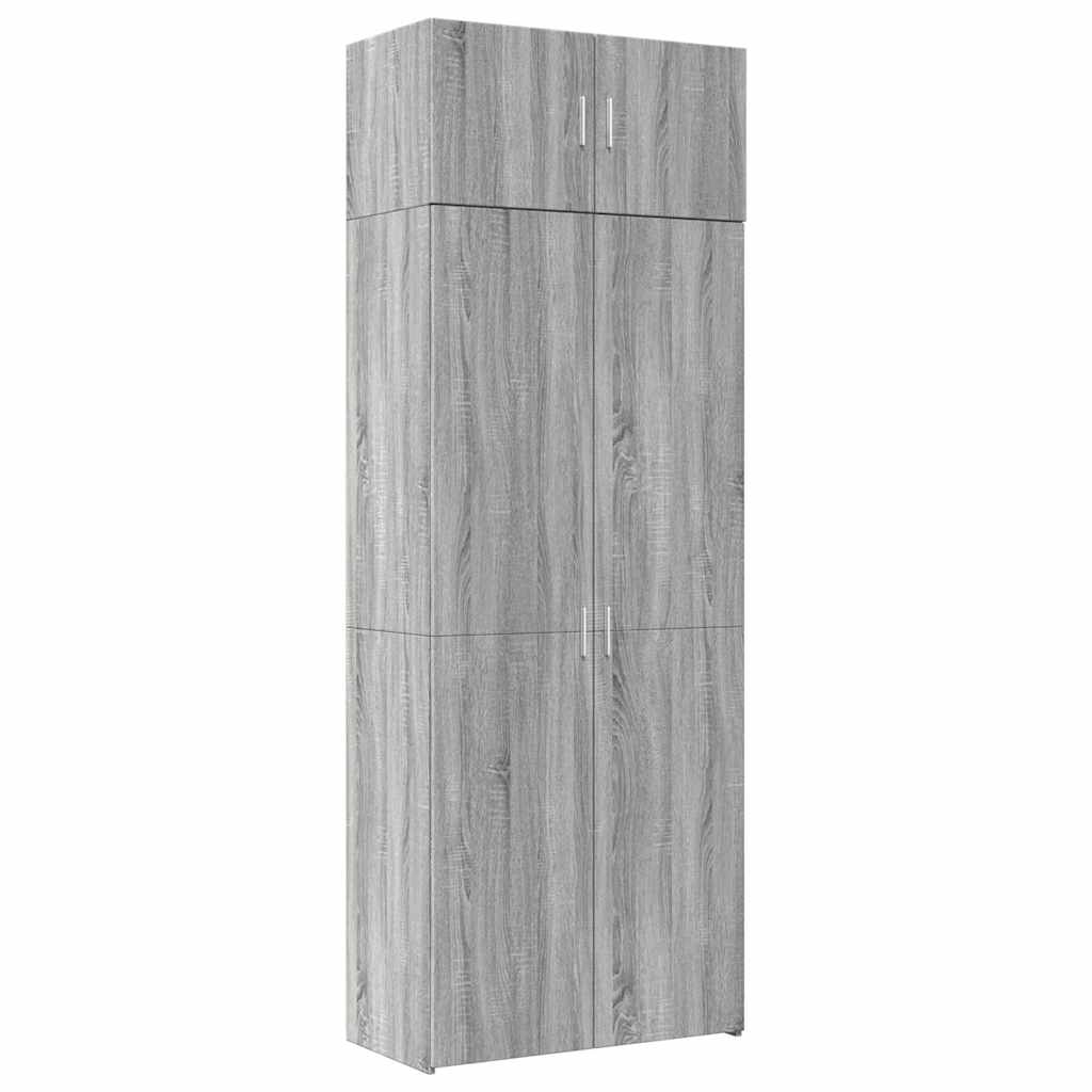 Hochschrank Grau Sonoma 80x42,5x225 cm Holzwerkstoff