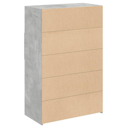 Highboard Betongrau 80x42,5x124 cm Holzwerkstoff