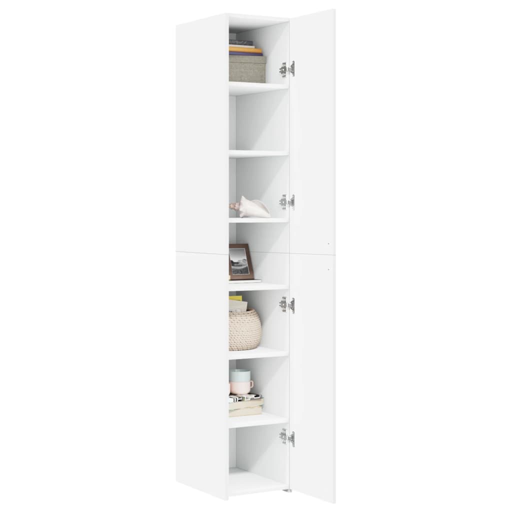 Highboard Weiß 30x42,5x185 cm Holzwerkstoff