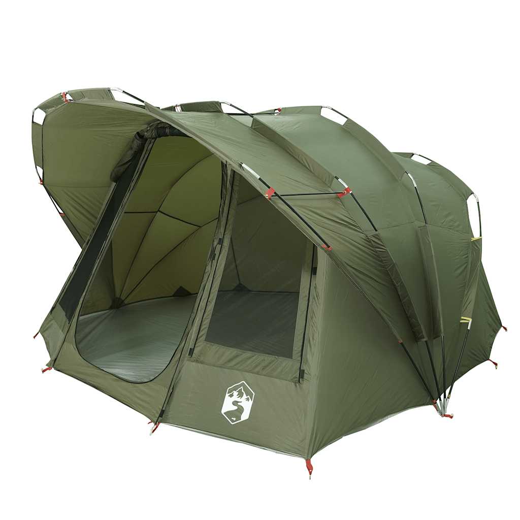 Tente de pêche 5 personnes vert olive imperméable