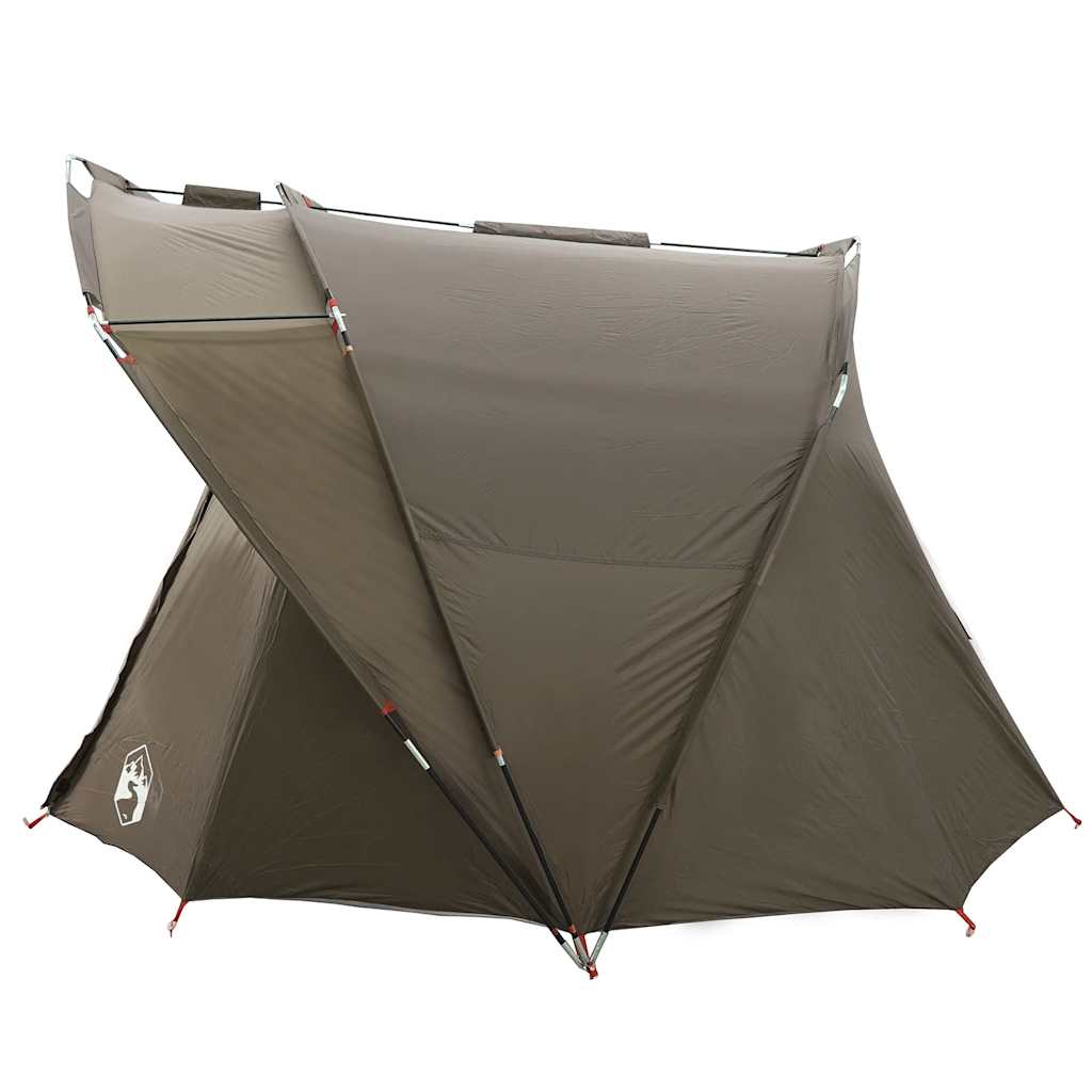 Tente de pêche 4 personnes marron imperméable