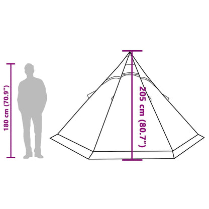 Tipi-Campingzelt 5 Personen Grün Wasserdicht