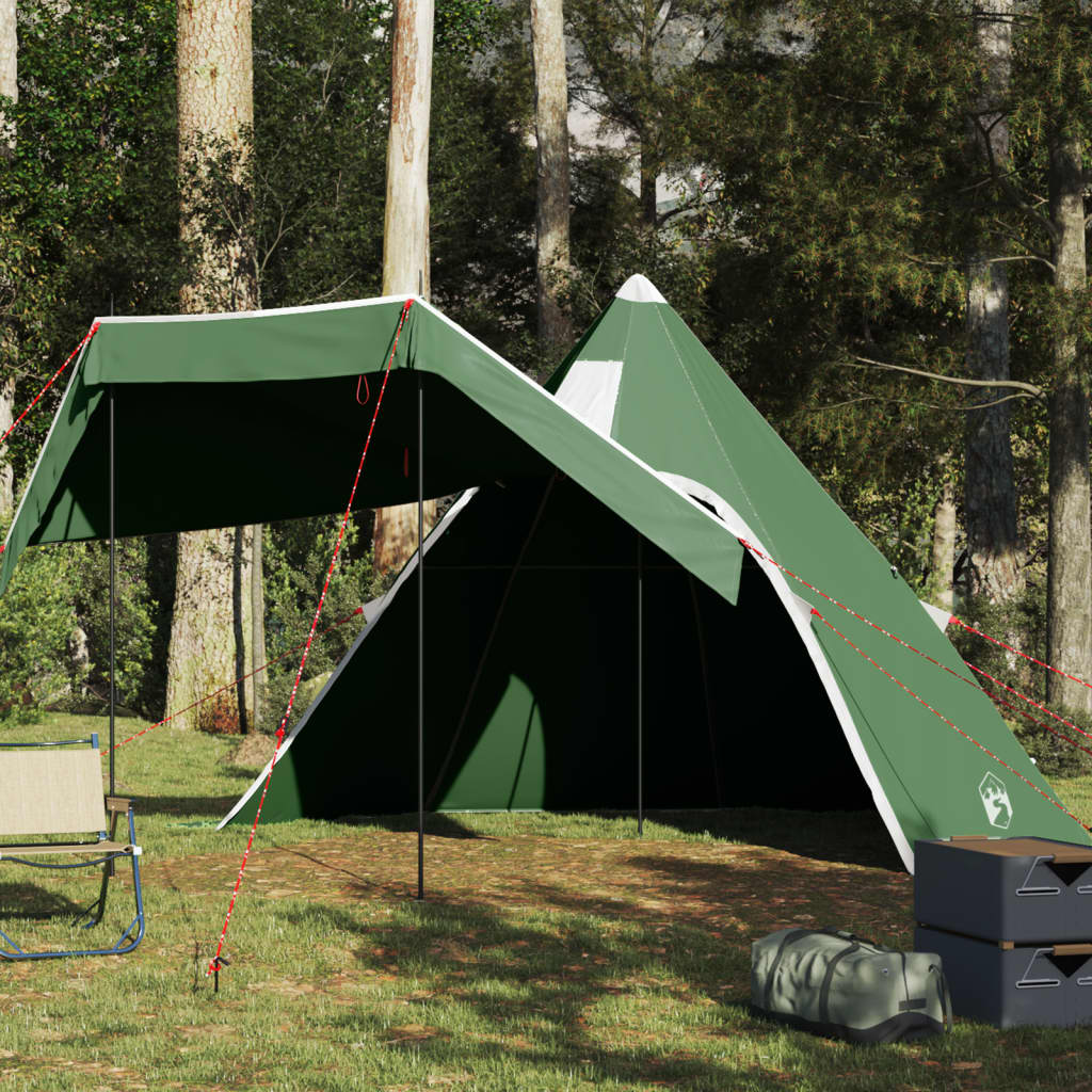 Tente de camping tipi 5 personnes verte imperméable