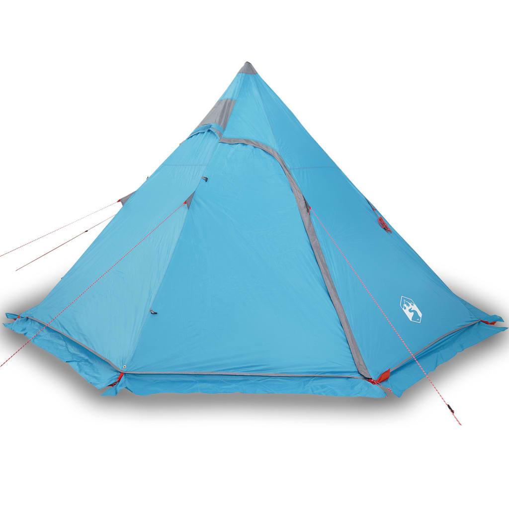 Tente de camping tipi 5 personnes bleue imperméable