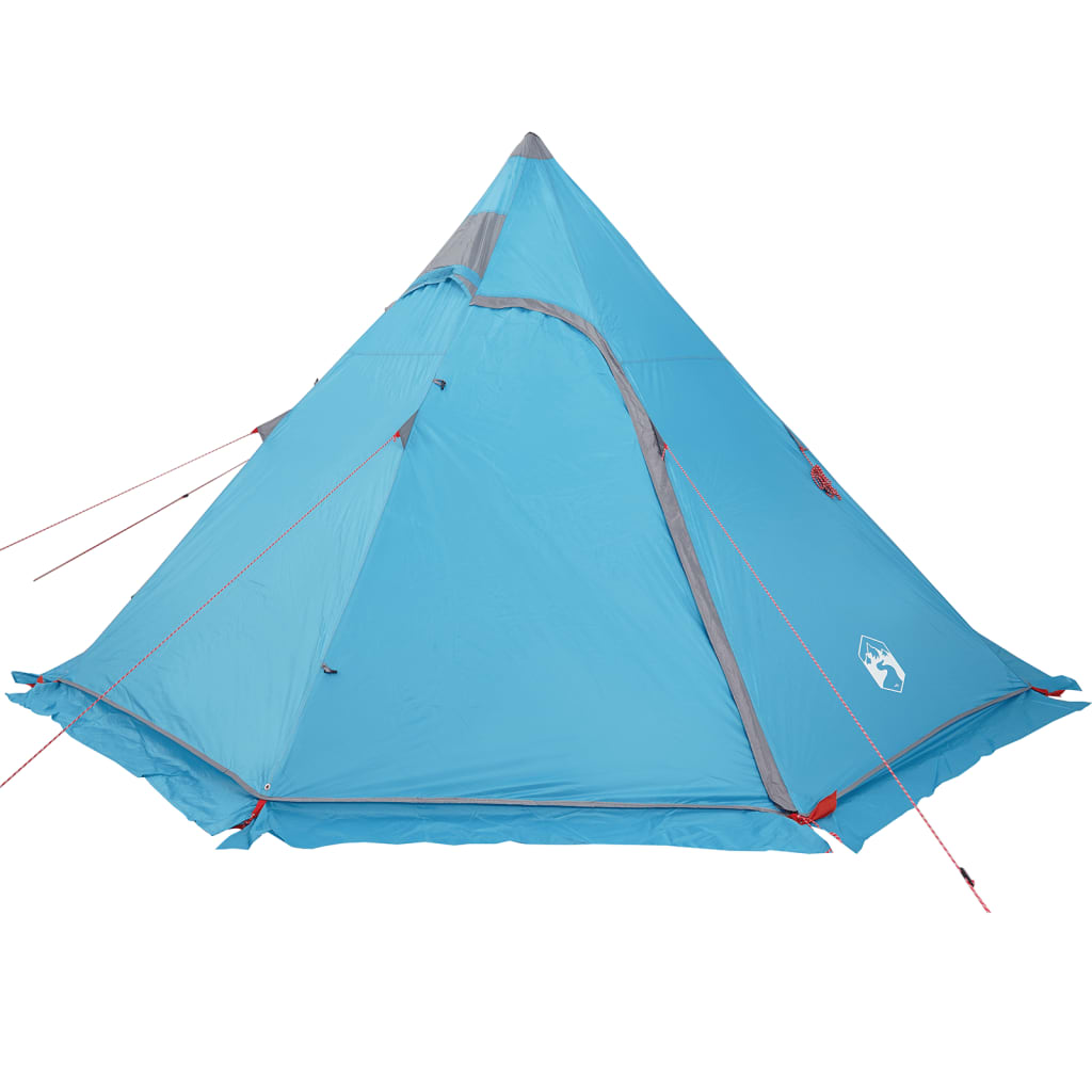 Tente de camping tipi 5 personnes bleue imperméable