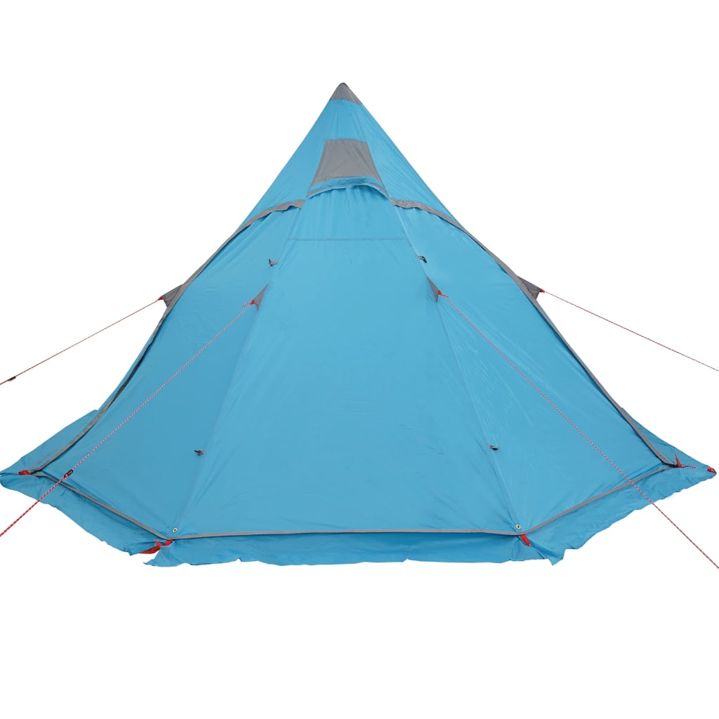 Tente de camping tipi 5 personnes bleue imperméable