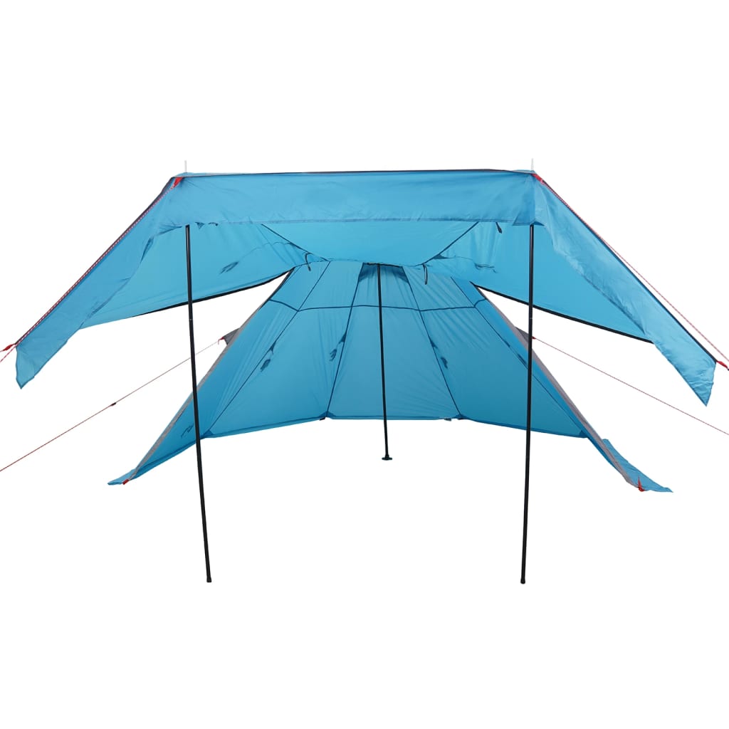 Tente de camping tipi 5 personnes bleue imperméable