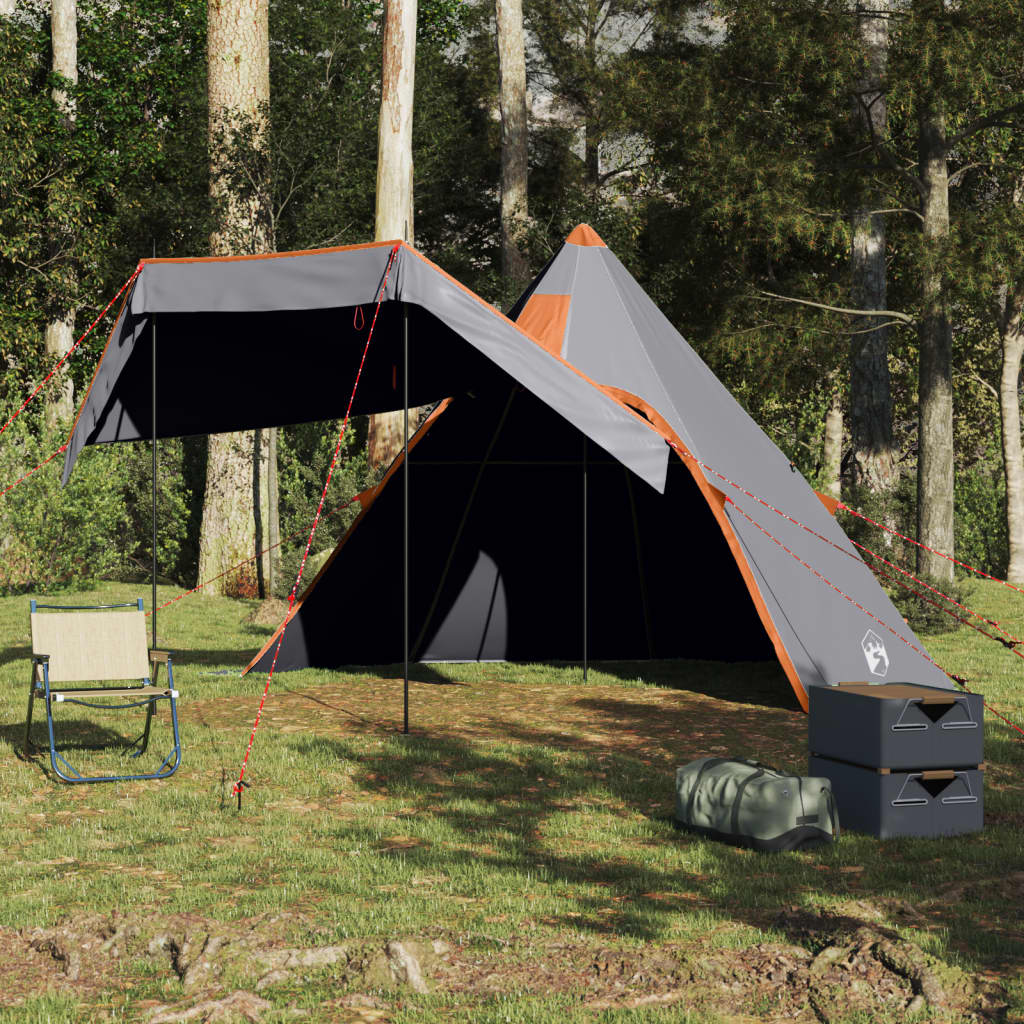 Tente de camping Tipi 5 personnes grise imperméable