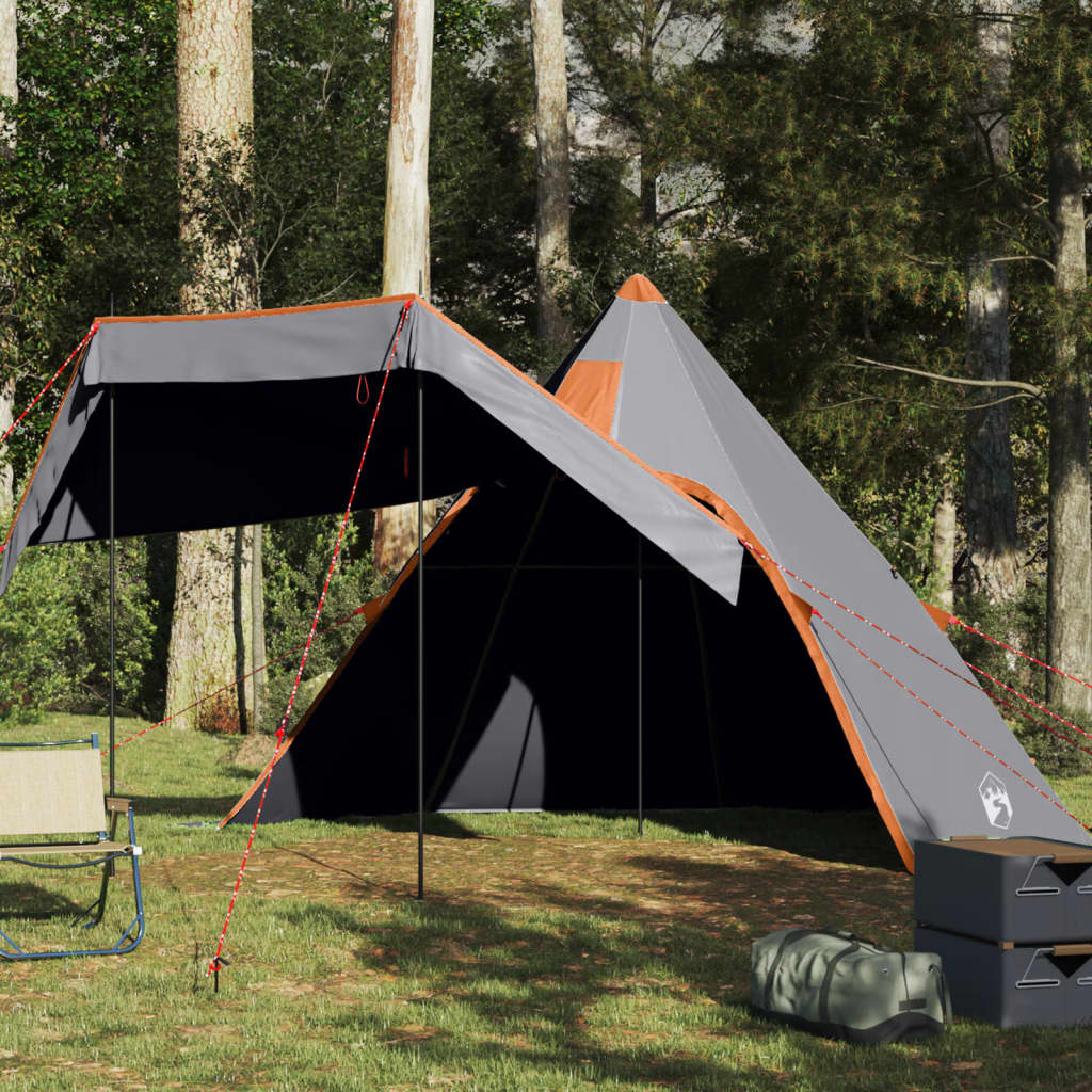 Tente de camping Tipi 5 personnes grise imperméable