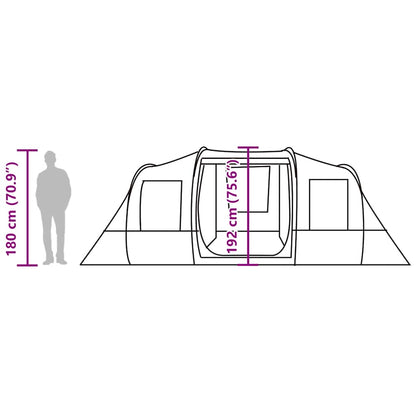 Tunnelzelt 4 Personen Braun Wasserdicht
