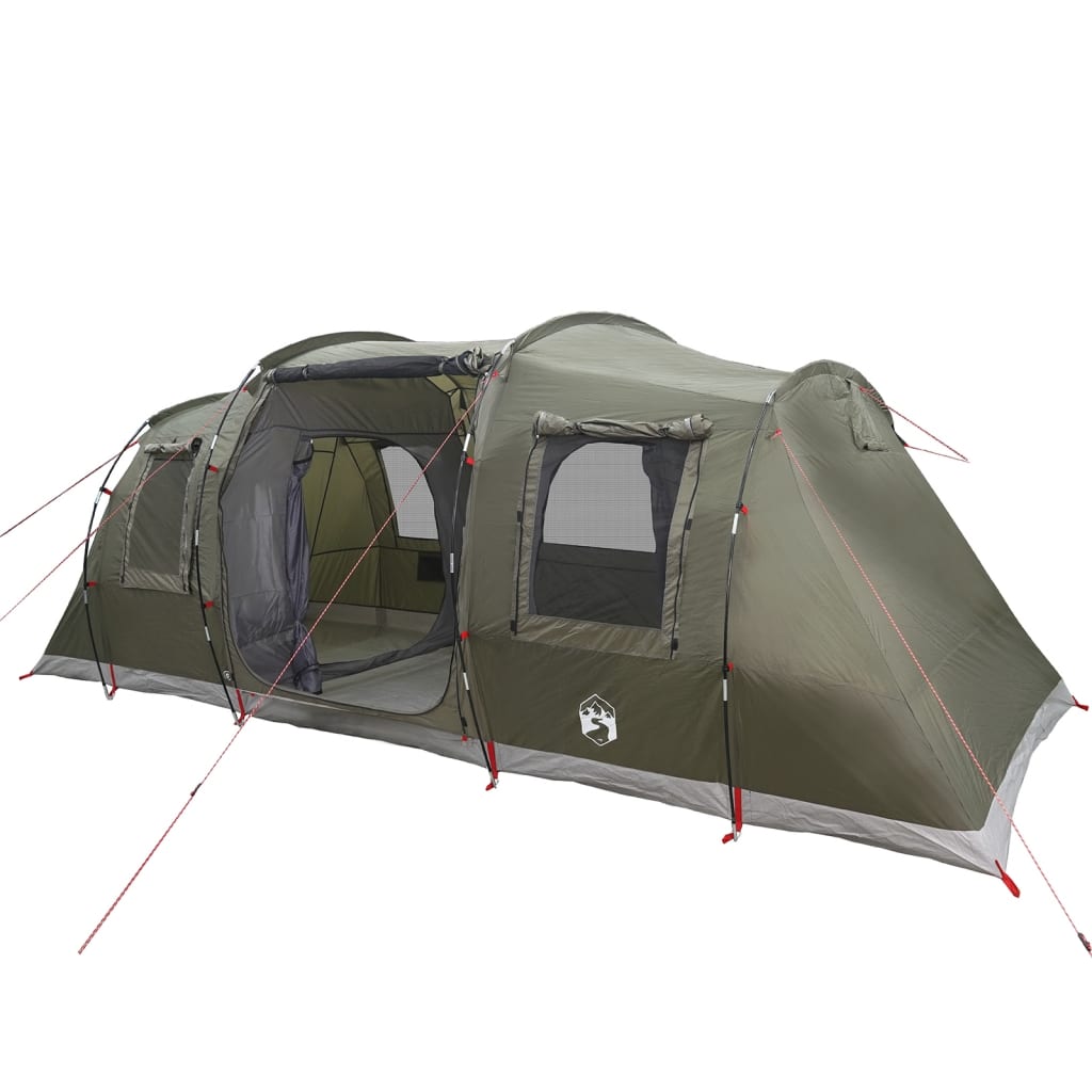 Tente familiale tunnel 6 personnes vert olive imperméable