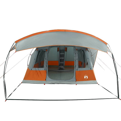 Tunnelzelt 5 Personen Grau und Orange Wasserdicht