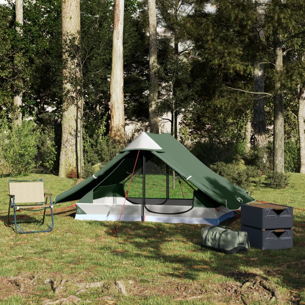 Tente de camping 2 personnes verte imperméable