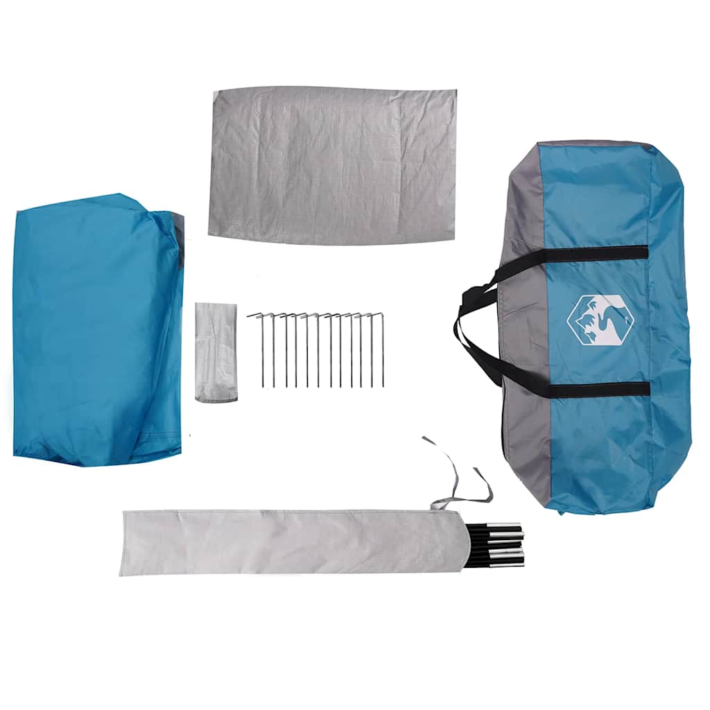 Campingzelt 2 Personen Blau Wasserdicht