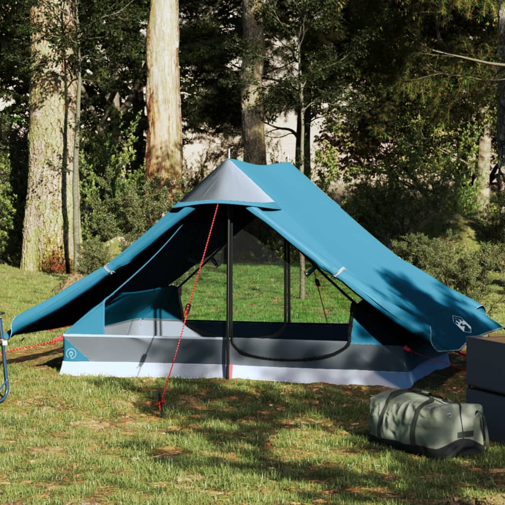 Tente de camping 2 personnes bleue imperméable