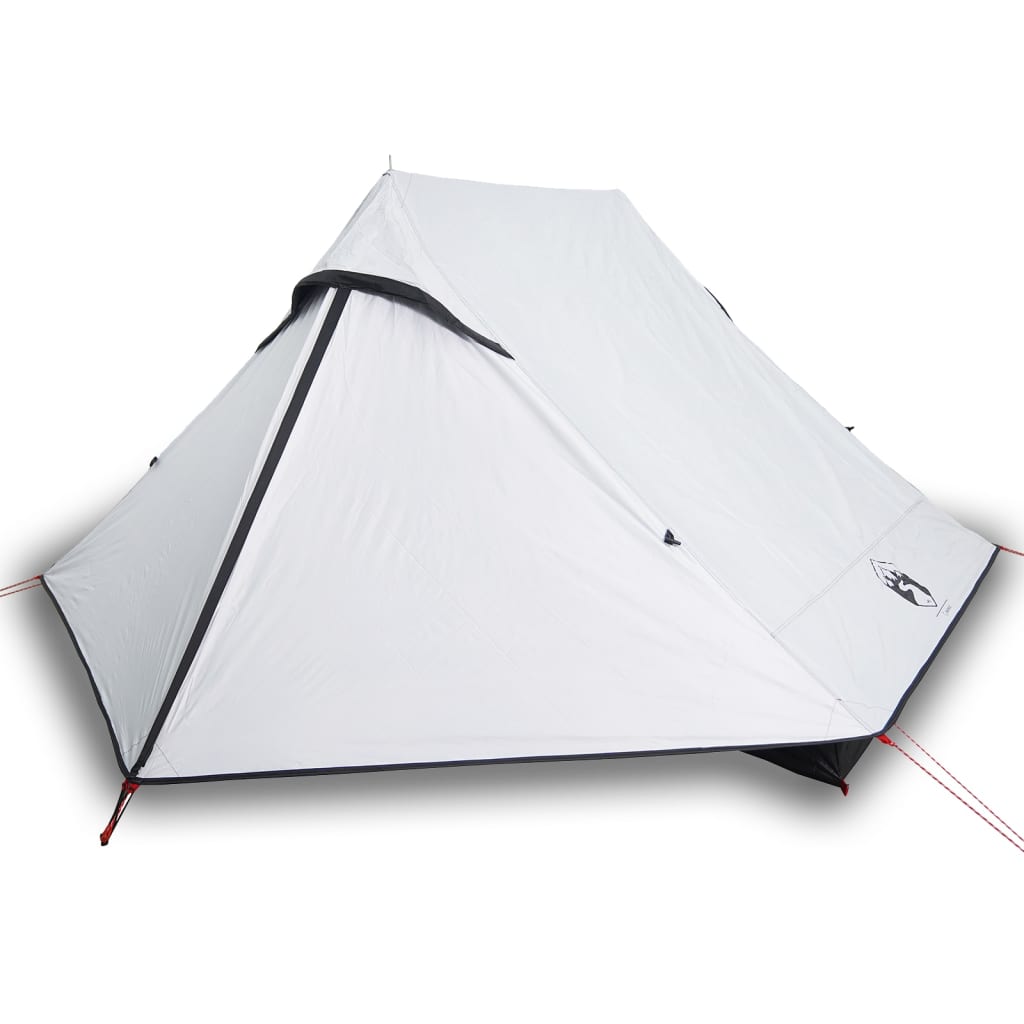 Tente de camping 2 personnes en tissu occultant blanc imperméable