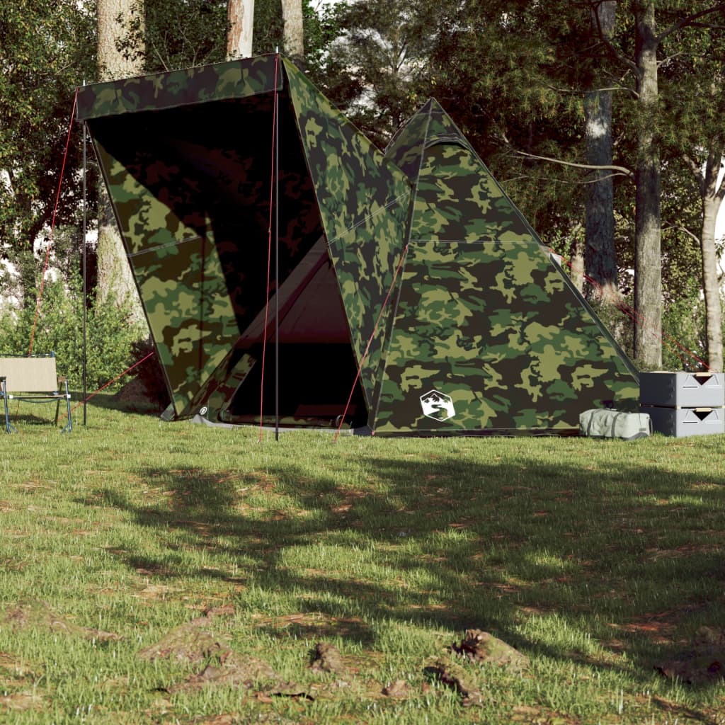 Tente tipi familiale 6 personnes motif camouflage imperméable